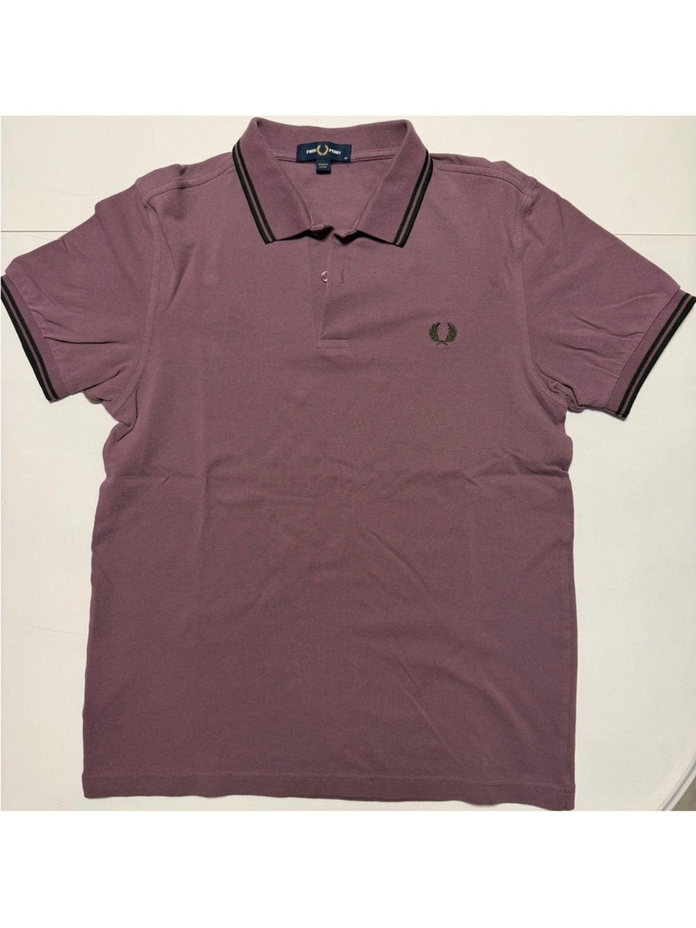 Fred Perry Mauve Polo with Black Twin Tipping